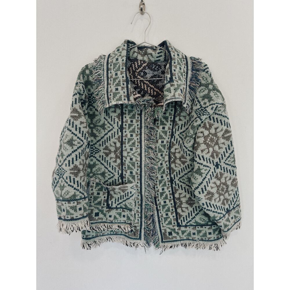 Fringed Blanket Jacket | One-of-a-Kind Upcycled Textile Coat